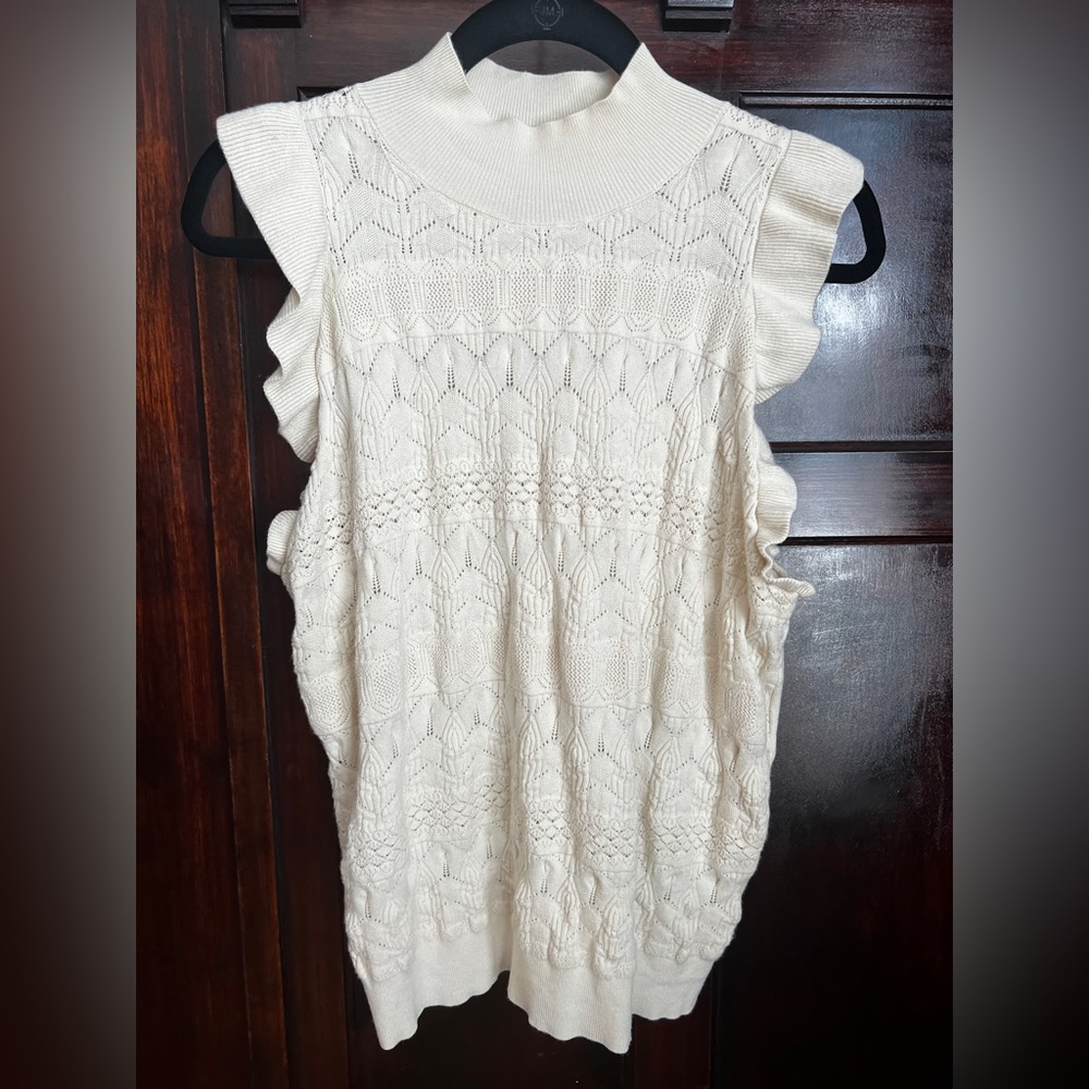 Sleeveless mock neck knit tank, size XXL